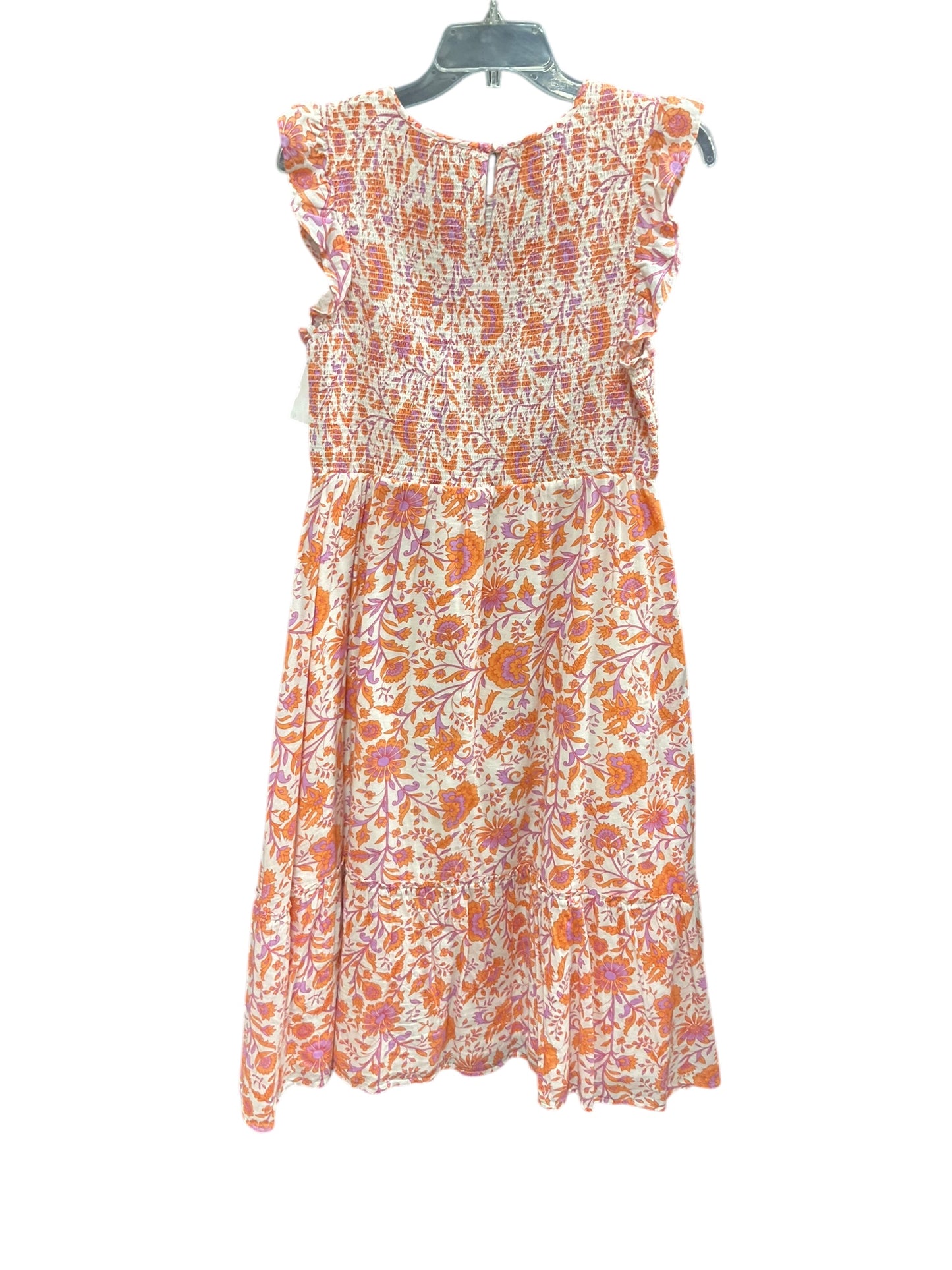 Dress Casual Midi By Vineyard Vines In Orange & Pink, Size: M