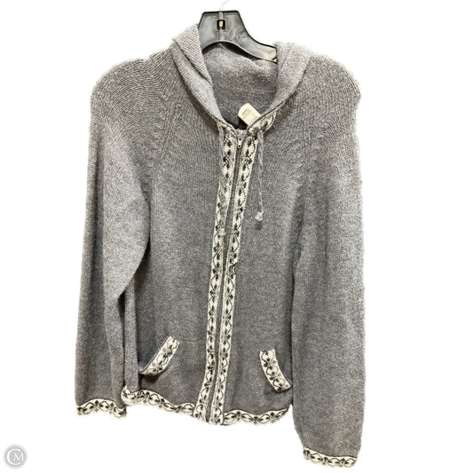 Sweater Cardigan By Clothes Mentor In Grey & White, Size: S