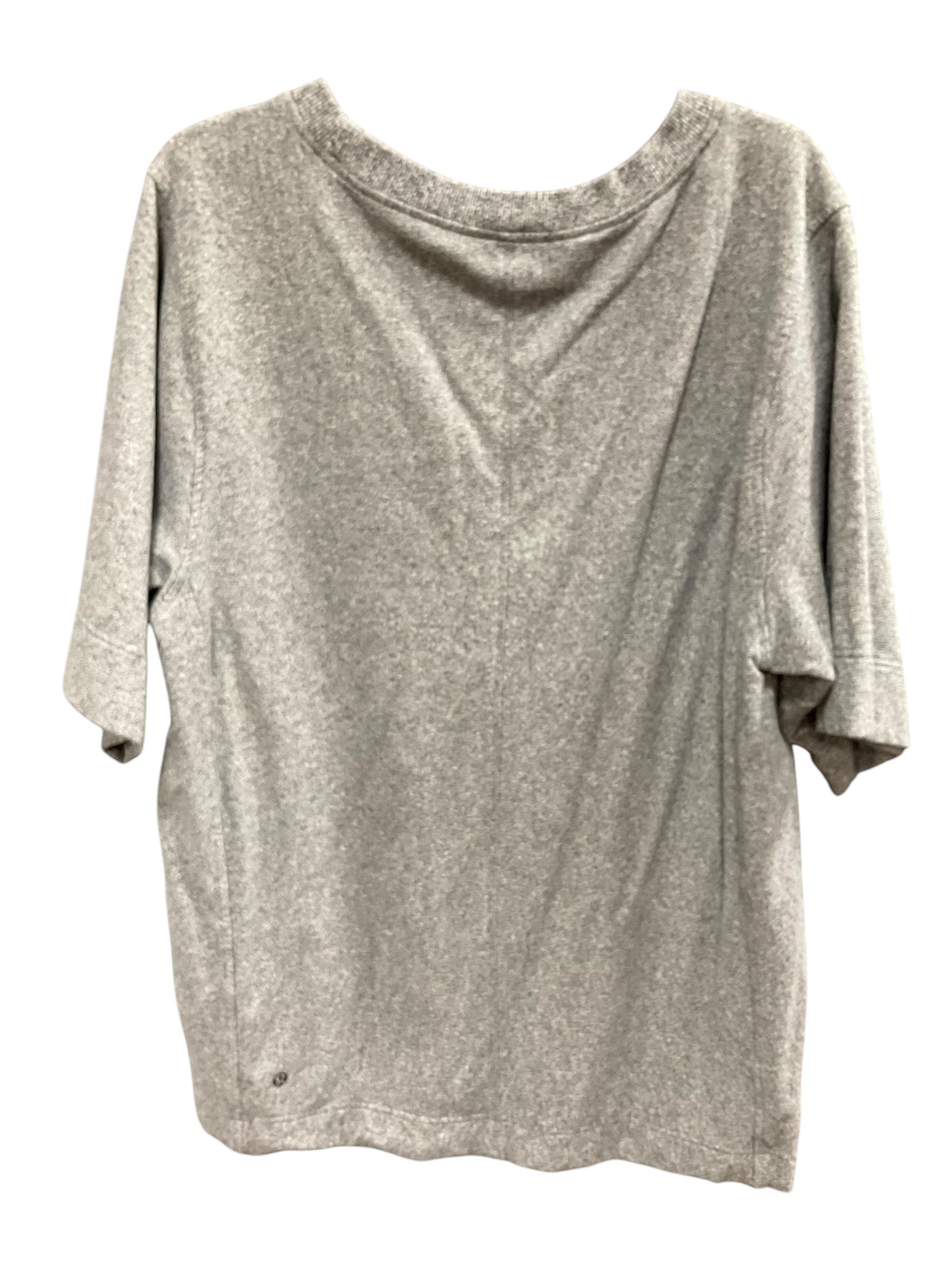 Athletic Top Short Sleeve By Lululemon In Grey, Size: 8