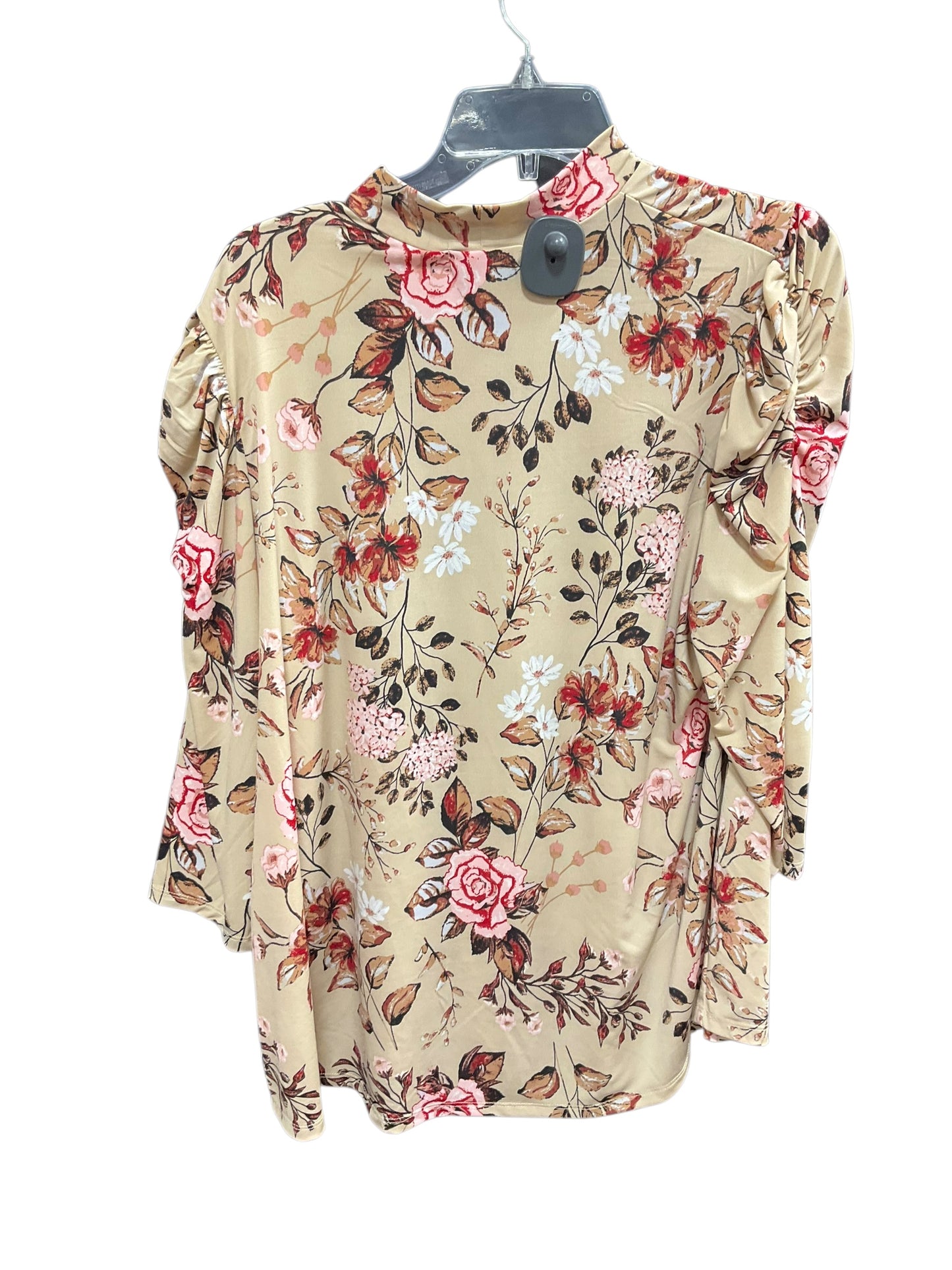 Top 3/4 Sleeve By Ophelia Roe In Floral Print, Size: 1x