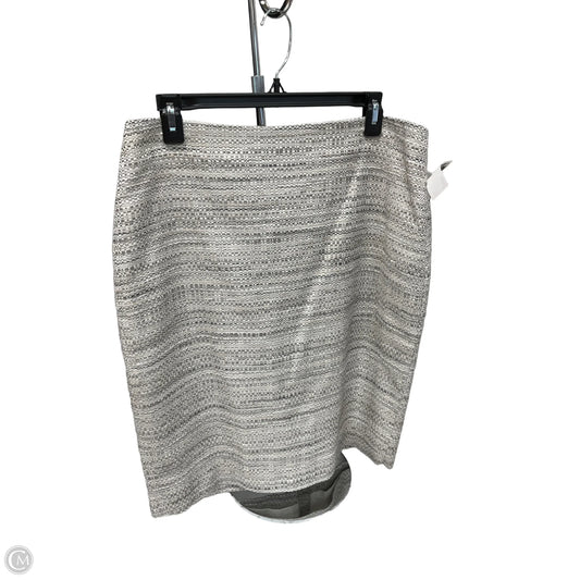 Skirt Midi By Loft In Grey & White, Size: 10