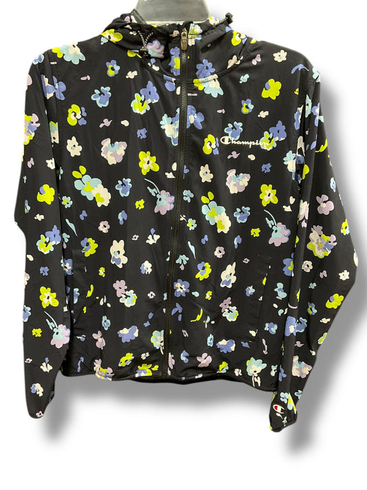 Athletic Jacket By Champion In Floral Print, Size: Xs