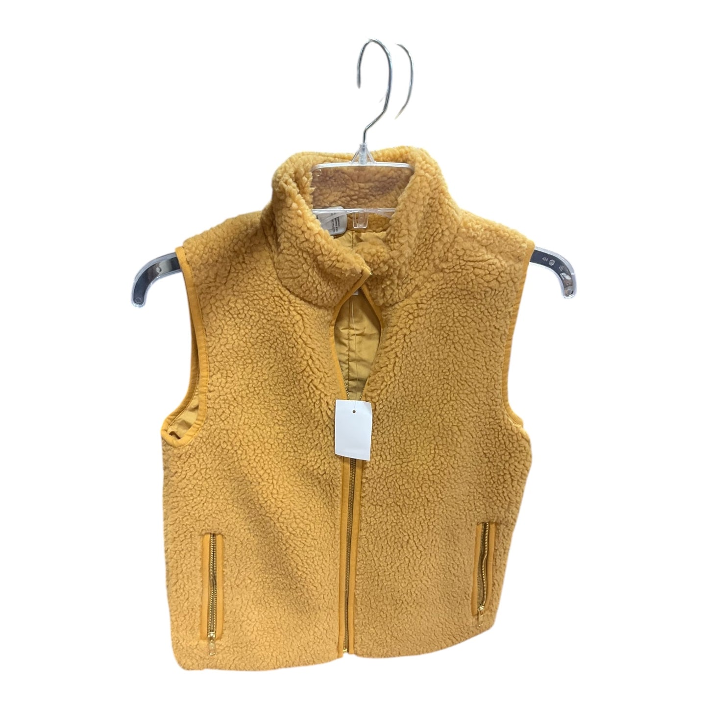 Vest Faux Fur & Sherpa By J. Crew In Yellow, Size: Xxs