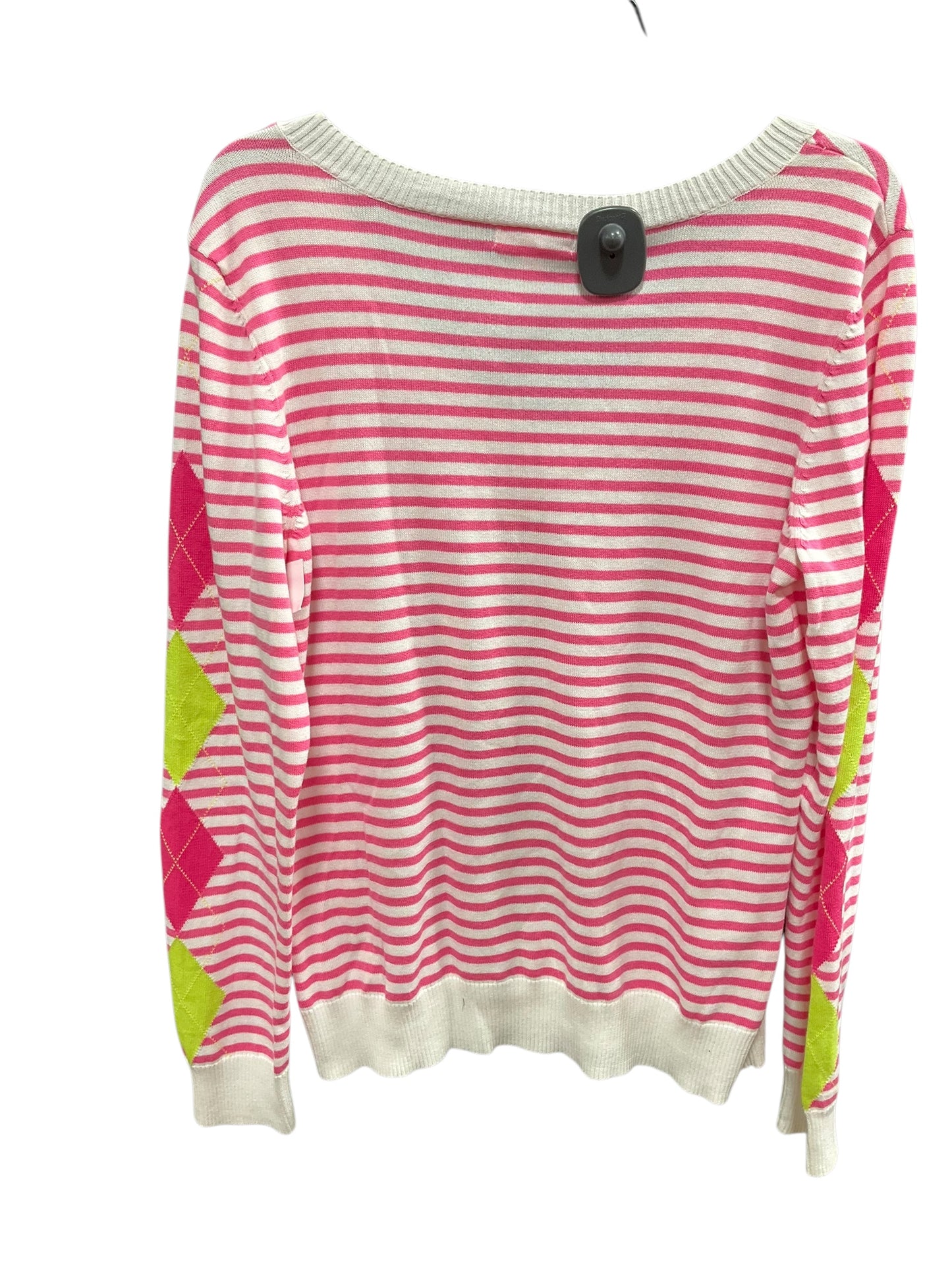 Sweater Designer By Lilly Pulitzer In Green & Pink, Size: Xl