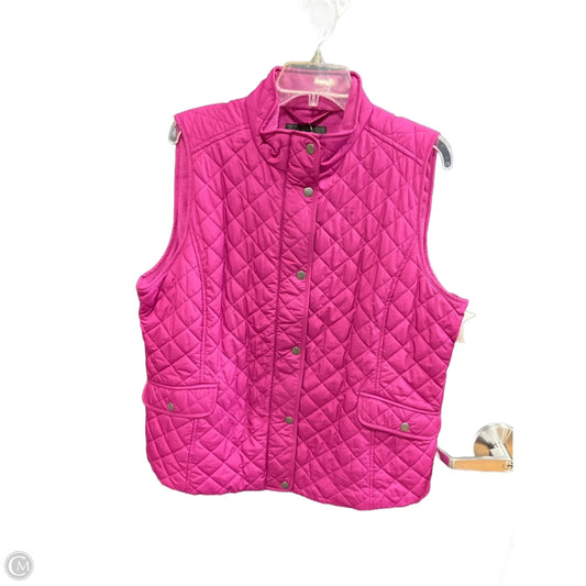 Vest Puffer & Quilted By Talbots In Pink, Size: Xl