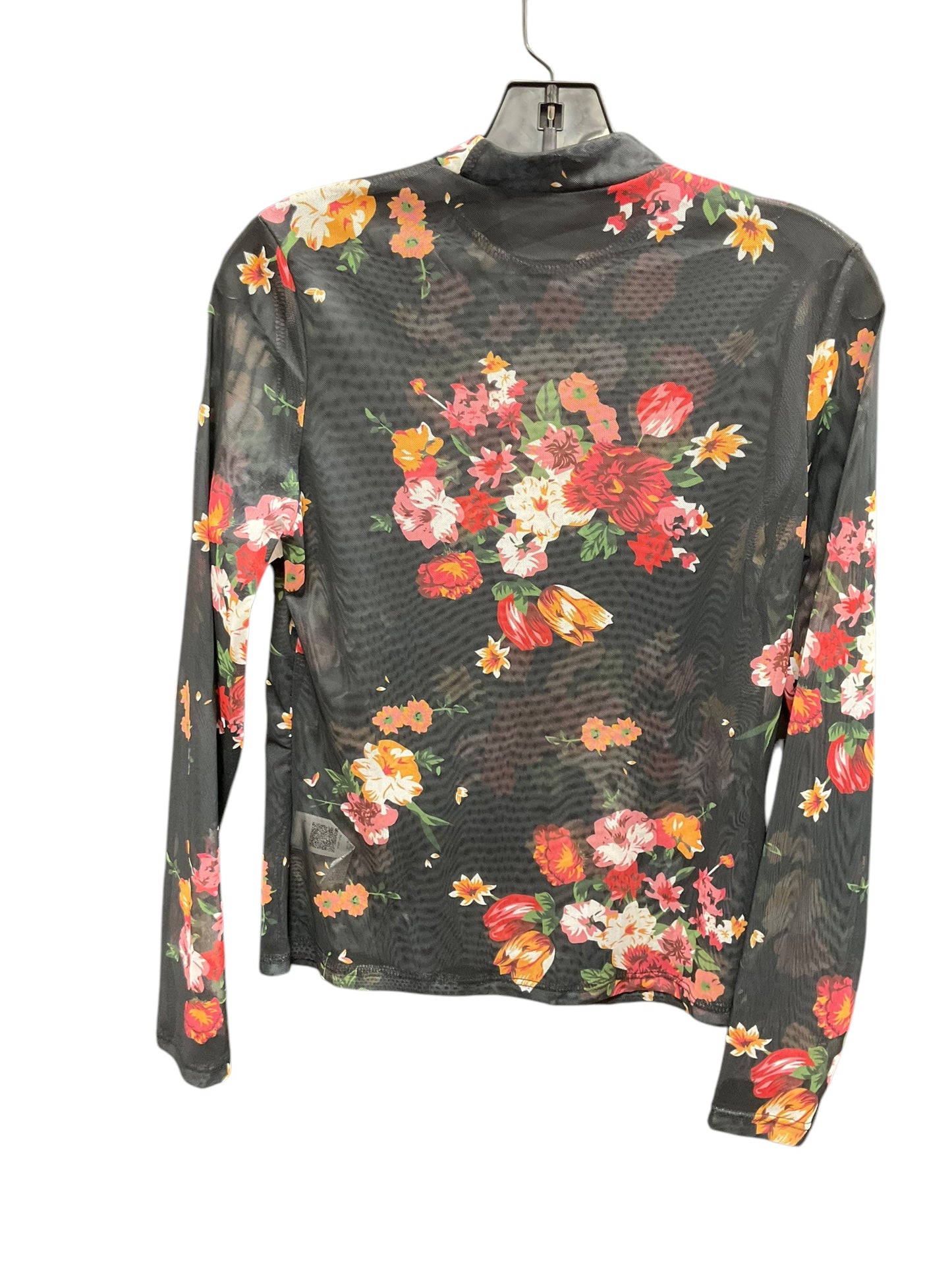 Top Long Sleeve By Shein In Floral Print, Size: M