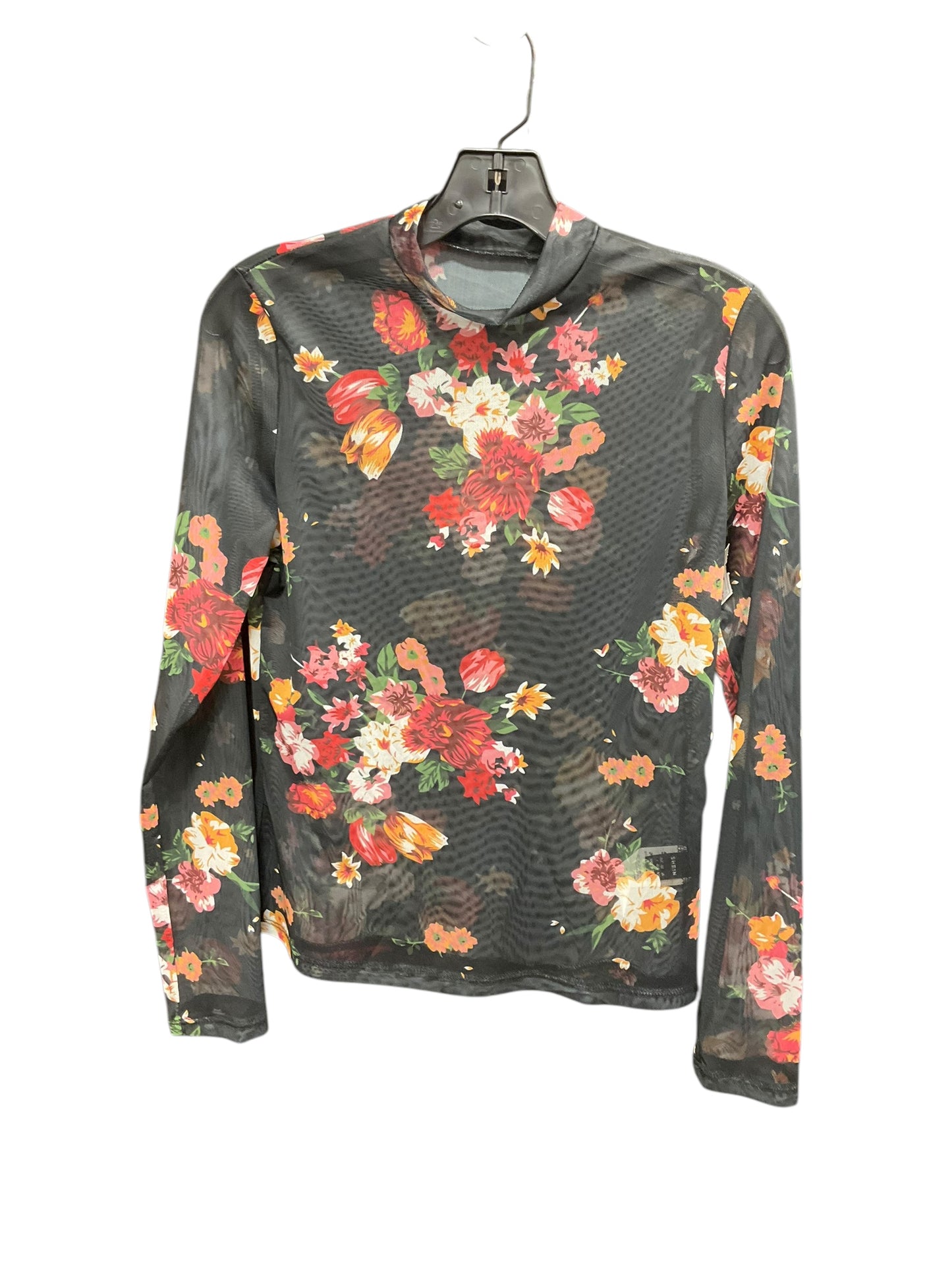 Top Long Sleeve By Shein In Floral Print, Size: M