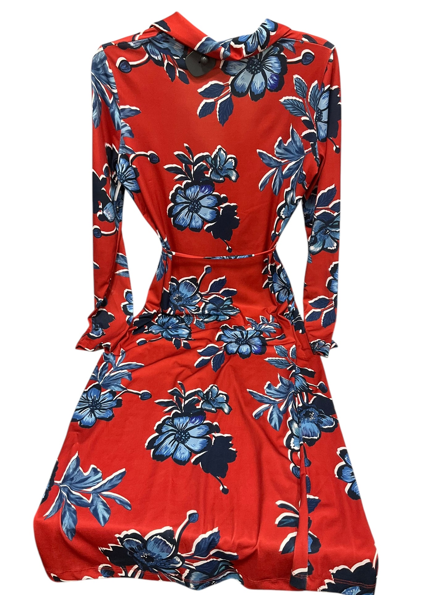 Dress Casual Midi By Zara In Blue & Red, Size: S