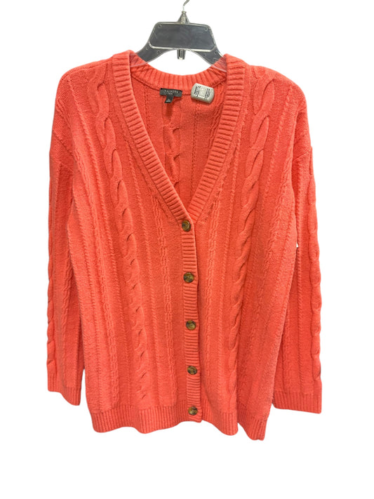 Sweater Cardigan By Talbots In Coral, Size: L