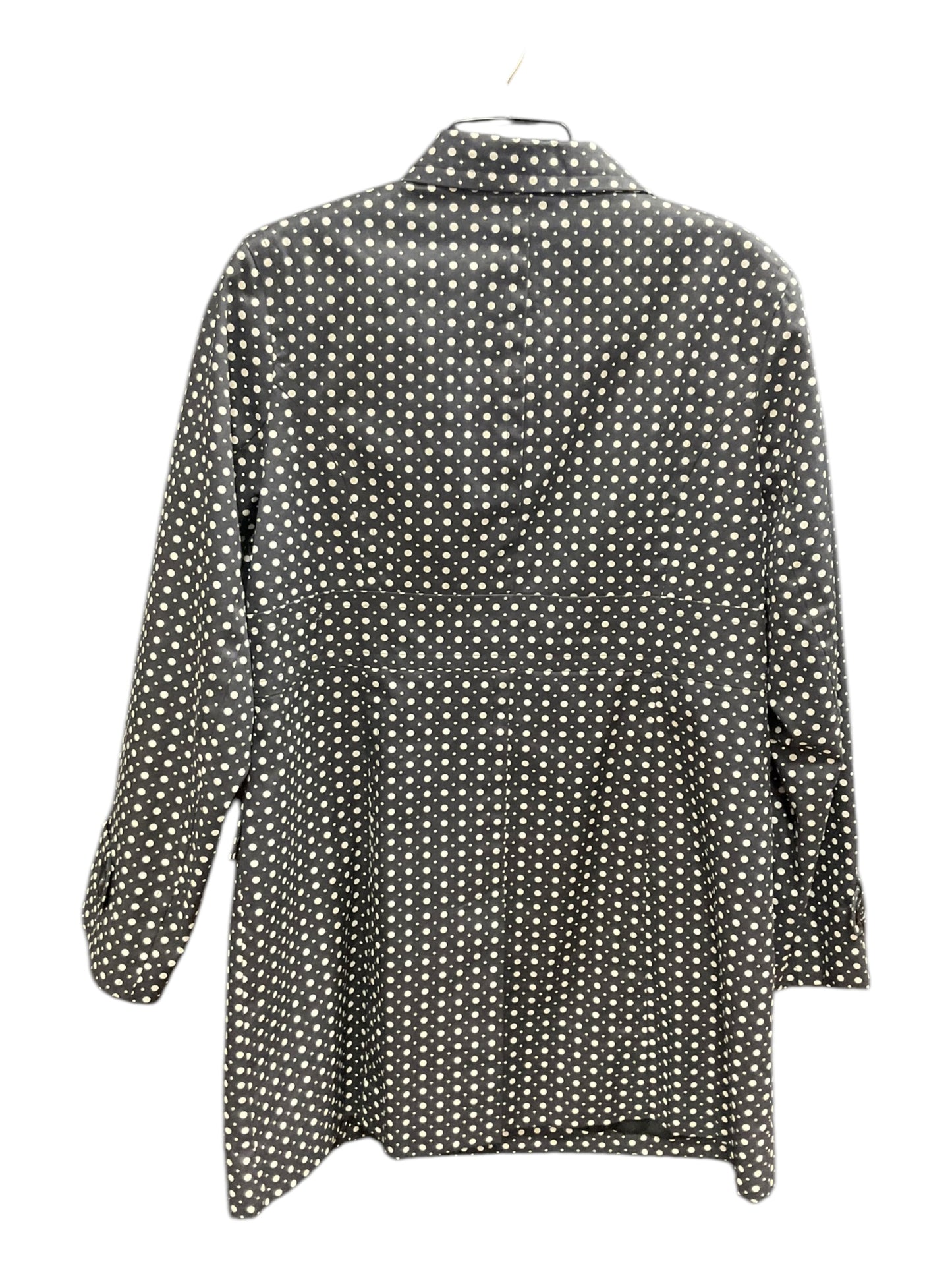 Coat Peacoat By Clothes Mentor In Polkadot Pattern, Size: L