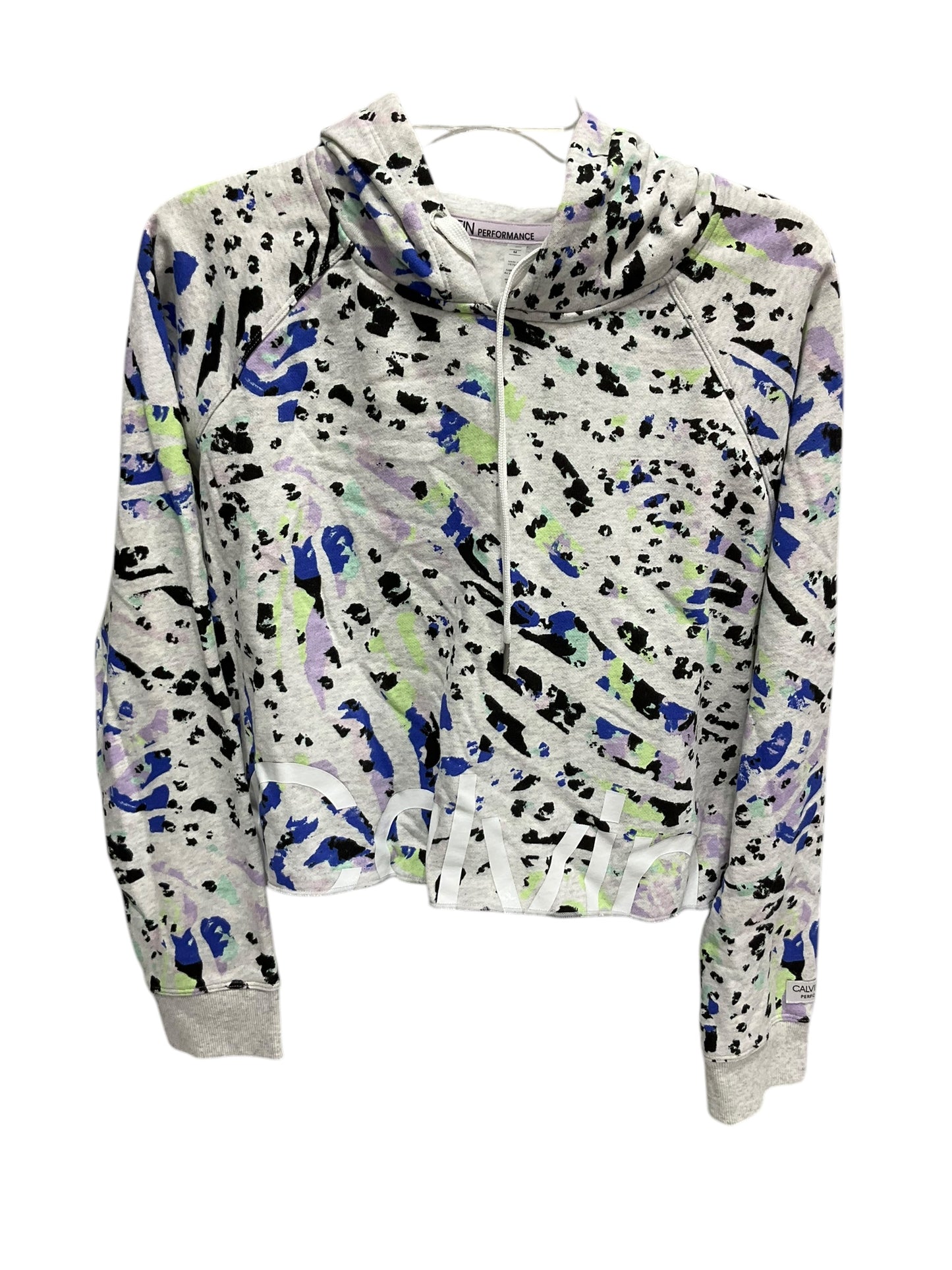 Athletic Sweatshirt Hoodie By Calvin Klein Performance In Multi-colored, Size: M