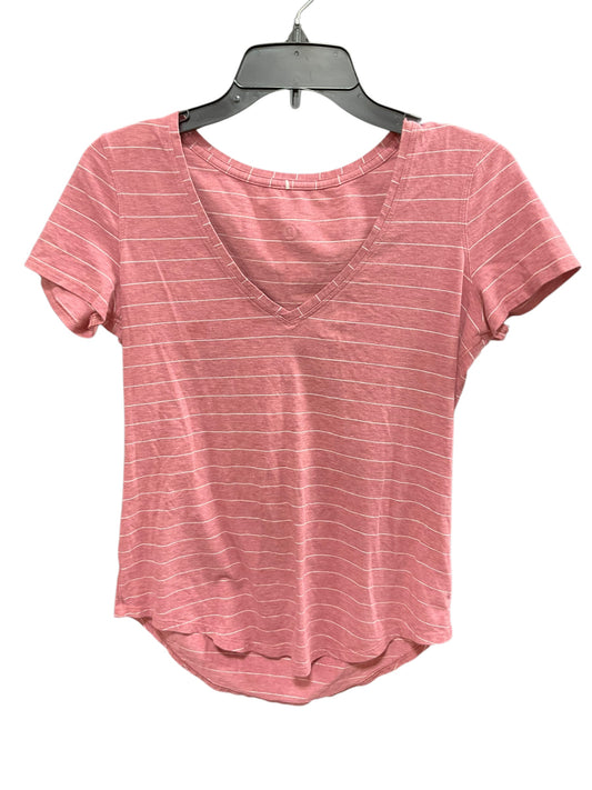 Athletic Top Short Sleeve By Lululemon In Pink, Size: M