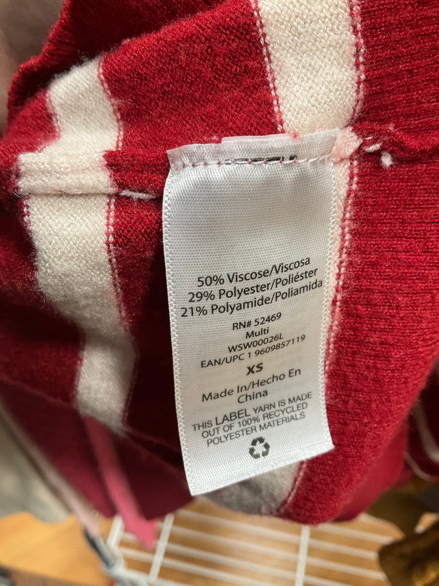 Sweater By Free Assembly In Cream & Red, Size: Xs