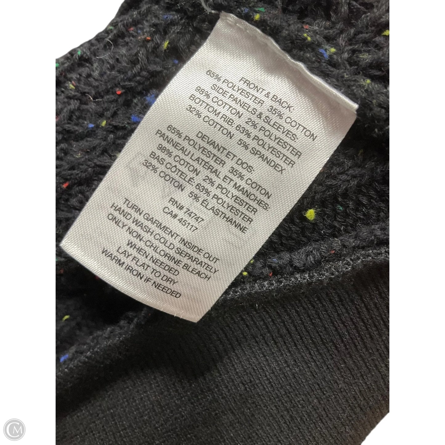 Sweater By Natural Reflections In Black, Size: L