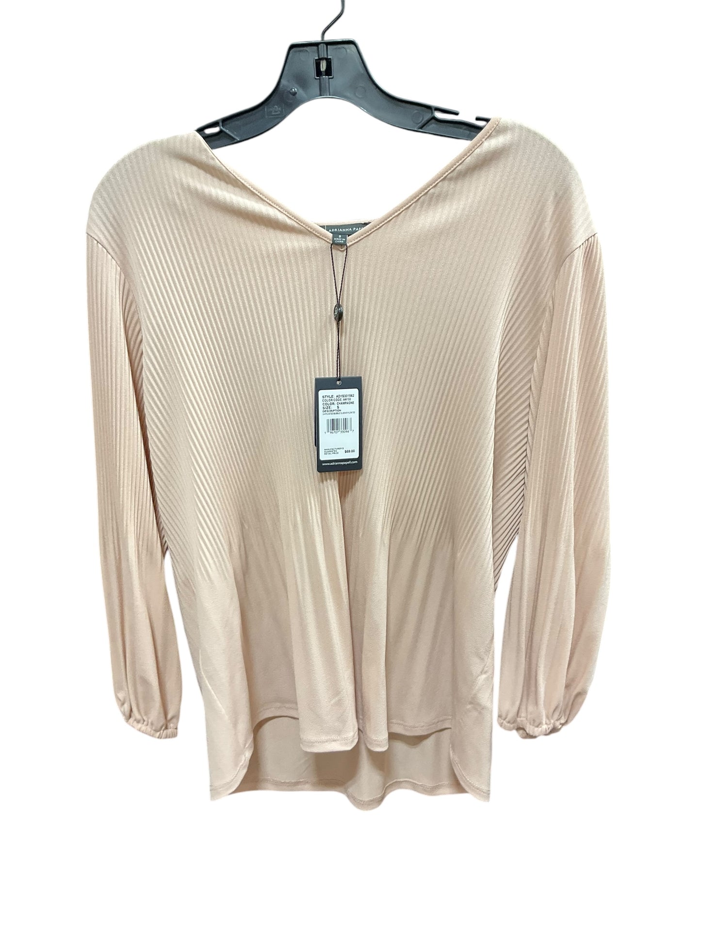 Top Long Sleeve By Adrianna Papell In Peach, Size: S