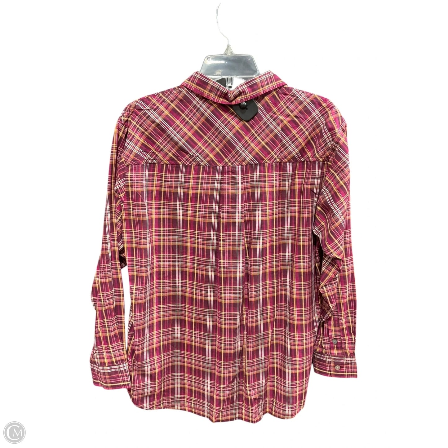 Blouse Long Sleeve By Loft In Orange & Pink, Size: M