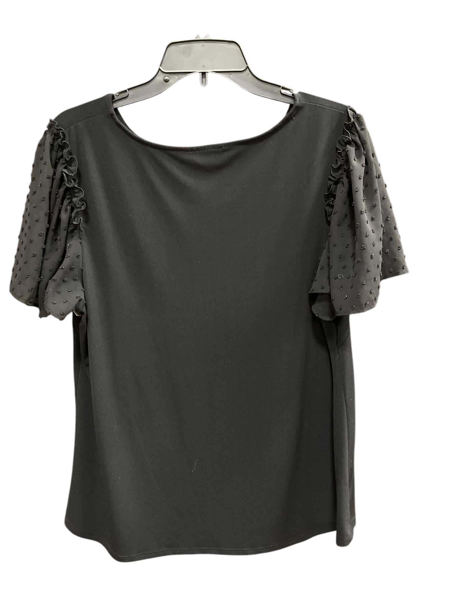 Top Short Sleeve By Adrianna Papell In Black, Size: 1x