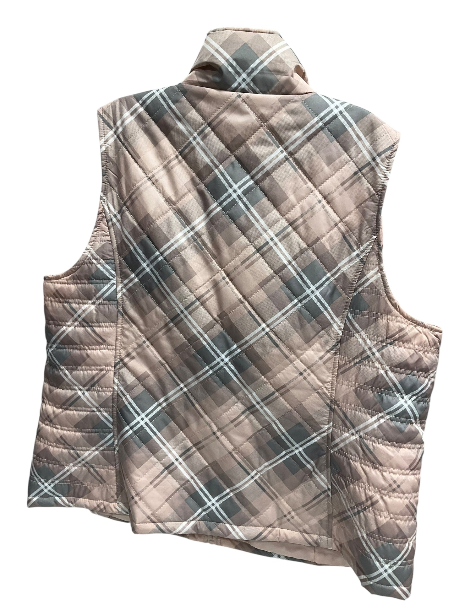 Vest Puffer & Quilted By Cj Banks In Grey & Pink, Size: 1x