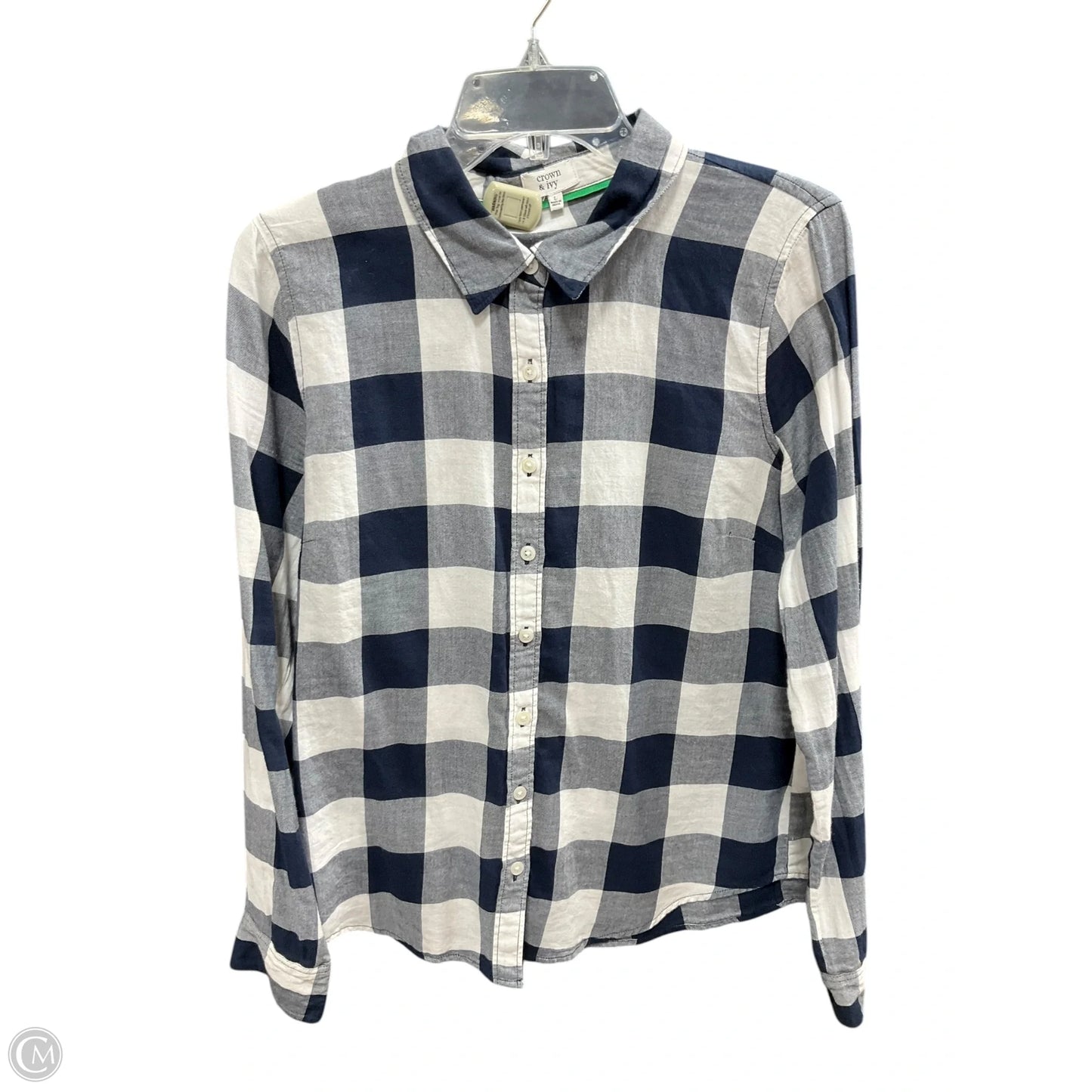 Blouse Long Sleeve By Crown And Ivy In Blue, Size: L