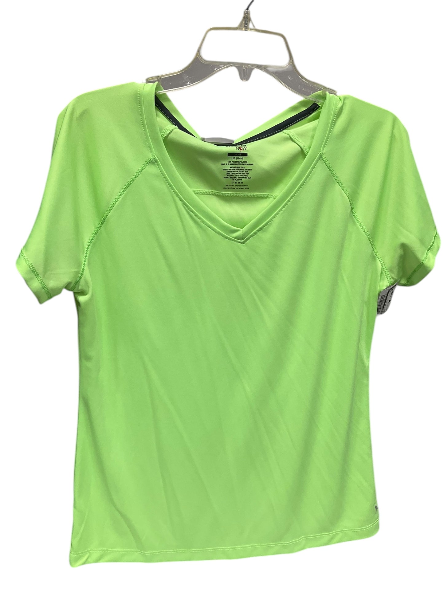 Athletic Top Short Sleeve By Danskin In Green, Size: L