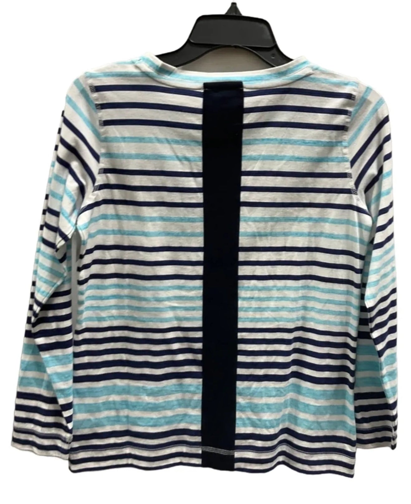 Top Long Sleeve By Talbots In Blue & White, Size: S