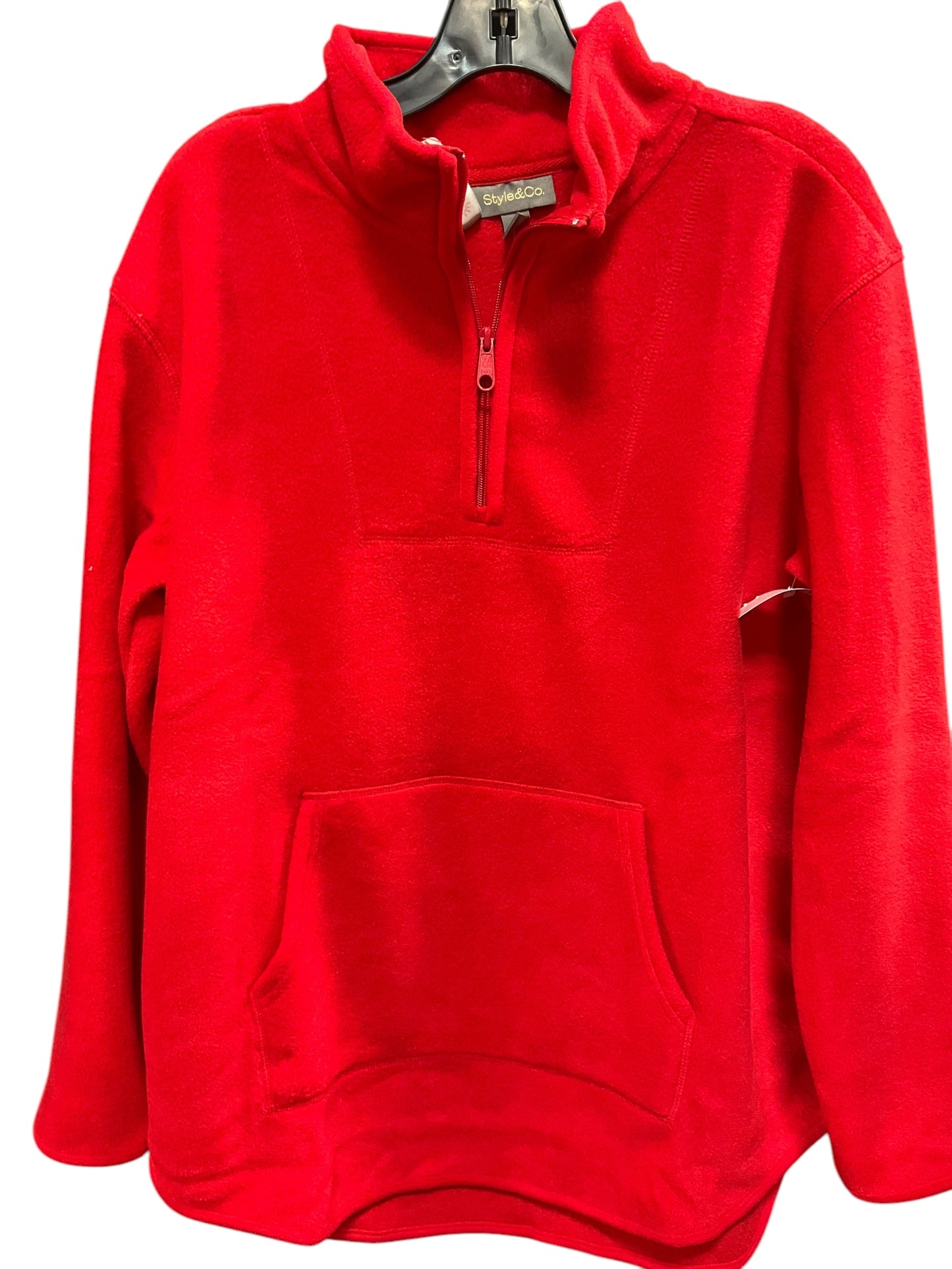 Jacket Fleece By Style And Company In Red, Size: L