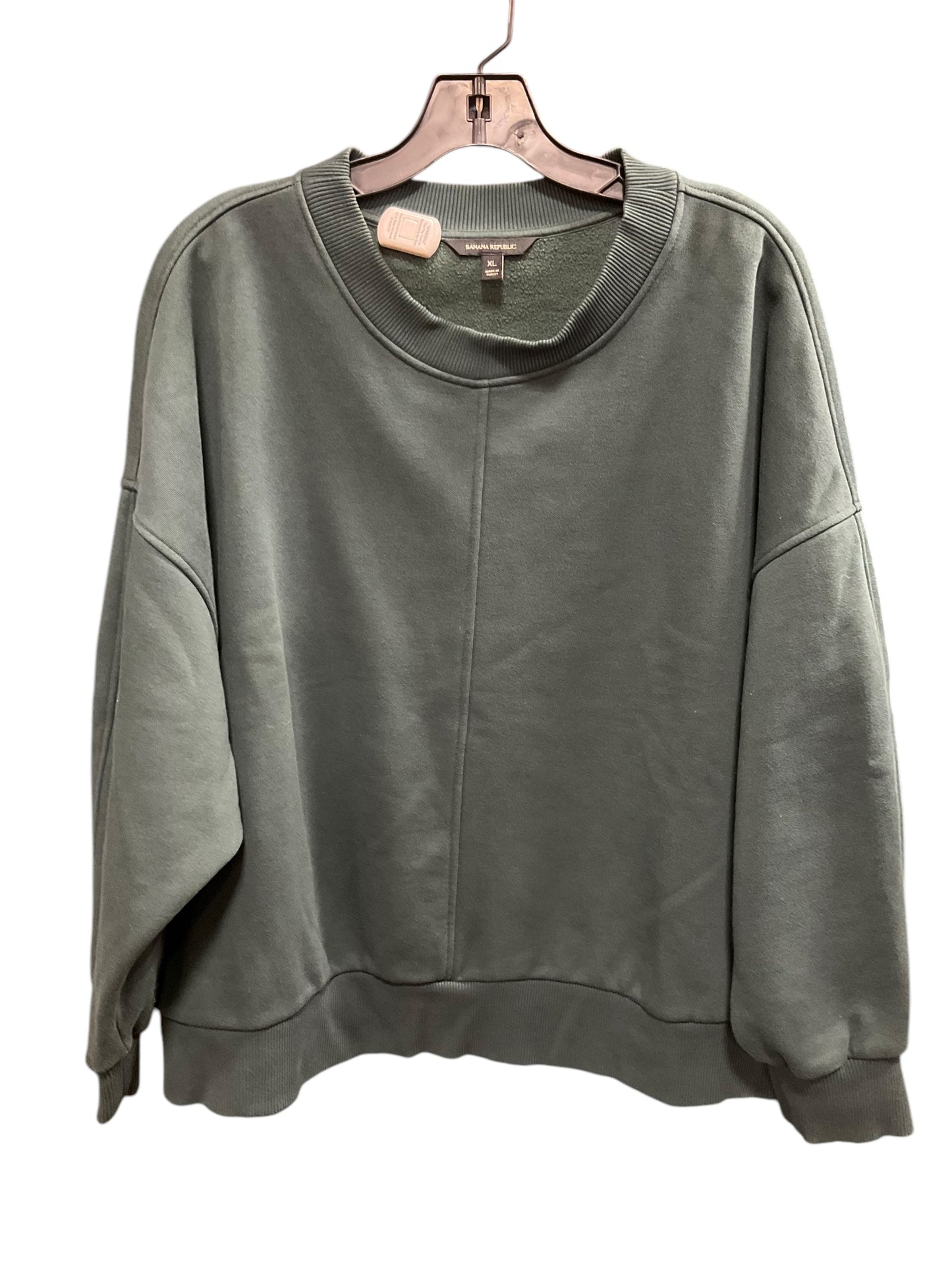 Sweatshirt Crewneck By Banana Republic In Green, Size: Xl