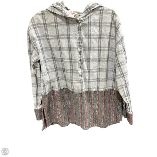 Top Long Sleeve By Oddi In Grey & White, Size: S