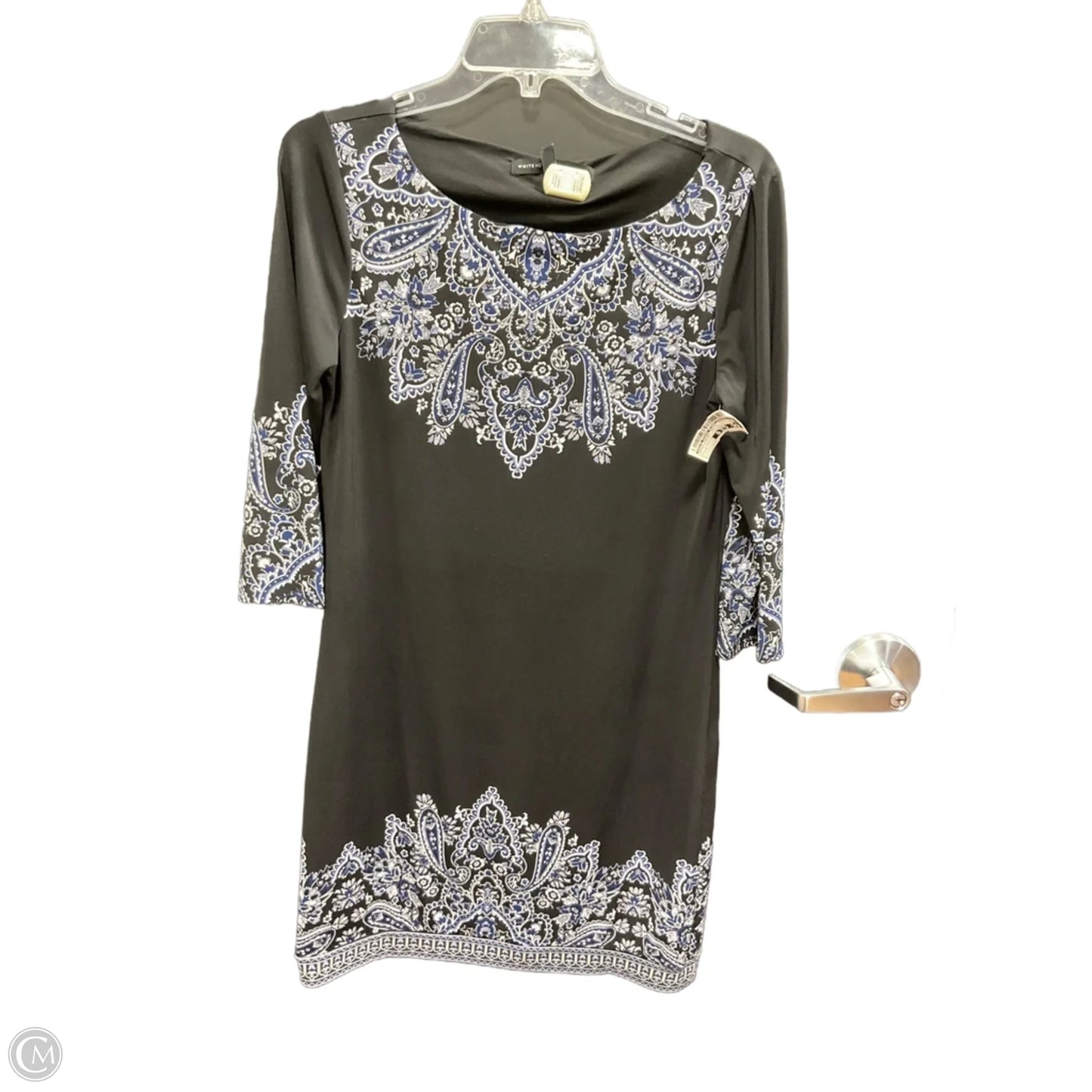 Dress Casual Midi By White House Black Market In Black & Blue, Size: S