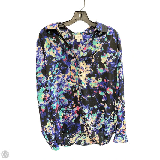 Blouse Long Sleeve By Jaclyn Smith In Floral Print, Size: Xxl