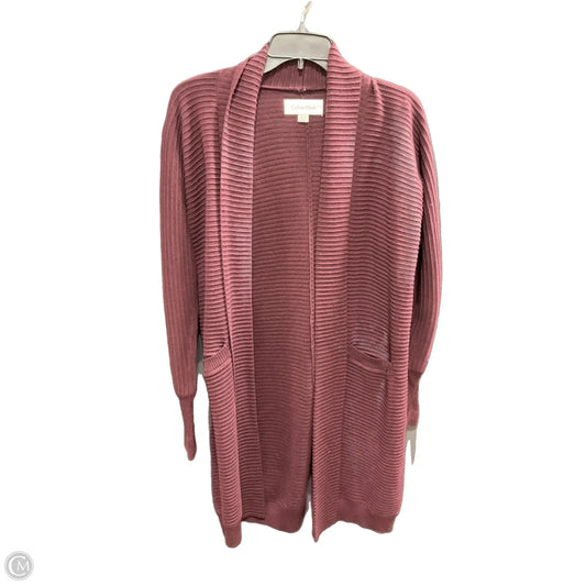 Sweater Cardigan By Calvin Klein In Purple, Size: S