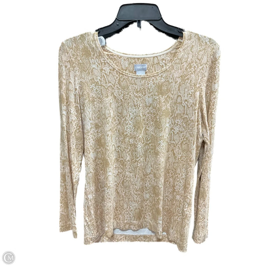 Top Long Sleeve By Chicos In Snakeskin Print, Size: S