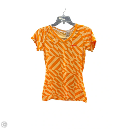 Athletic Top Short Sleeve By Nike Apparel In Orange, Size: M