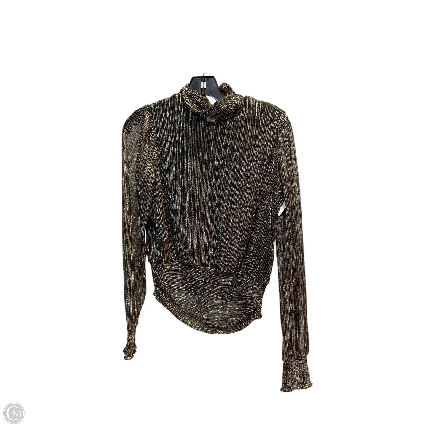 Top Long Sleeve By Bailey 44 In Gold & Silver, Size: S
