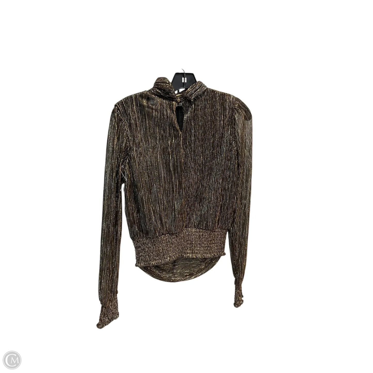 Top Long Sleeve By Bailey 44 In Gold & Silver, Size: S