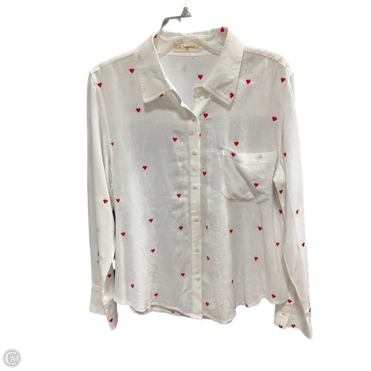 Blouse Long Sleeve By By Together In Cream & Red, Size: S