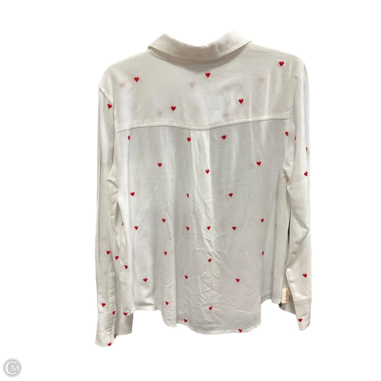 Blouse Long Sleeve By By Together In Cream & Red, Size: S