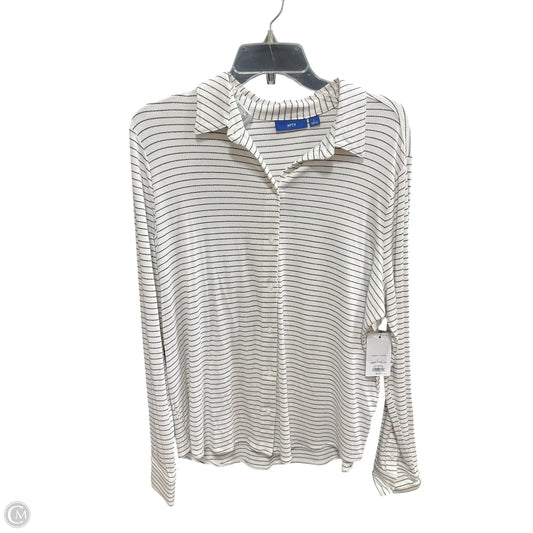 Blouse Long Sleeve By Apt 9 In Striped Pattern, Size: L