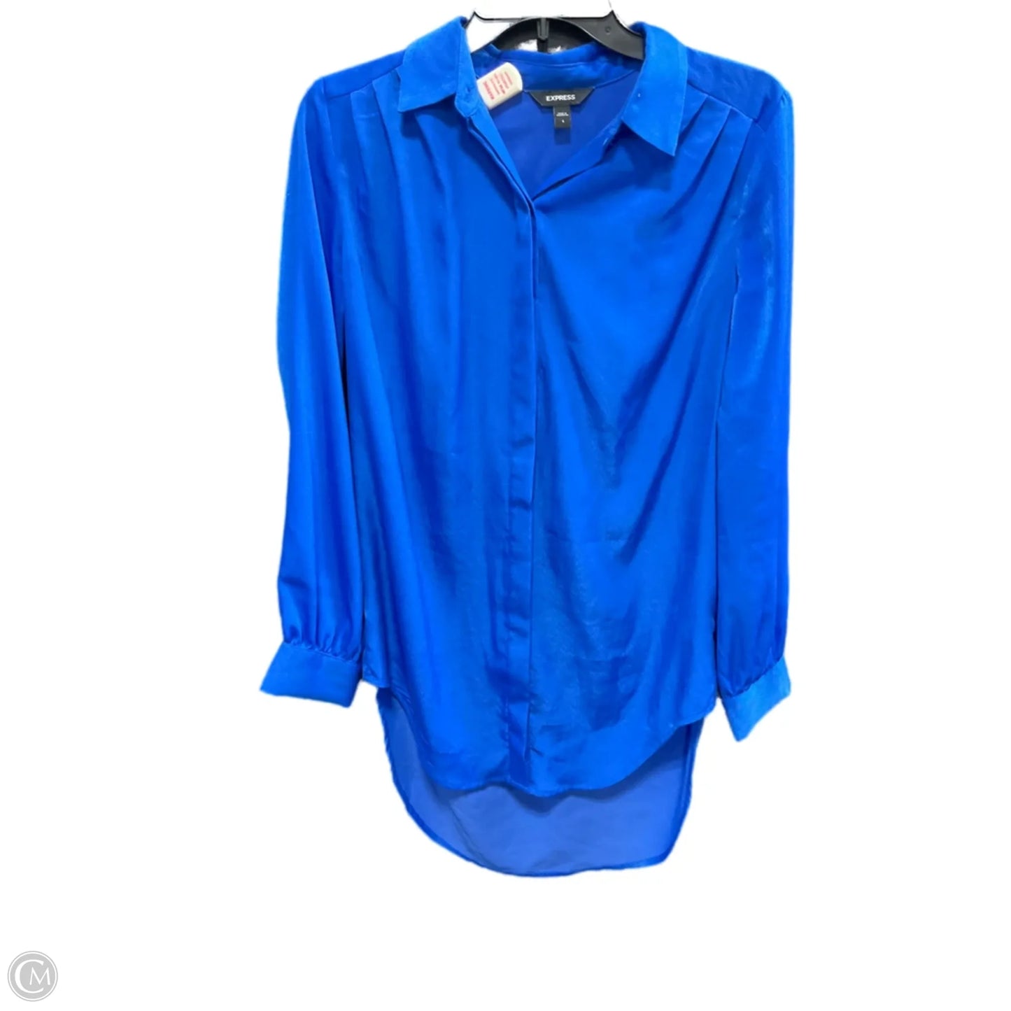 Blouse Long Sleeve By Express In Blue, Size: S