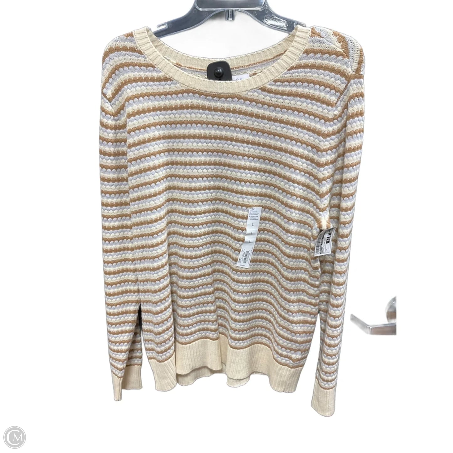 Sweater By Croft And Barrow In Striped Pattern, Size: L