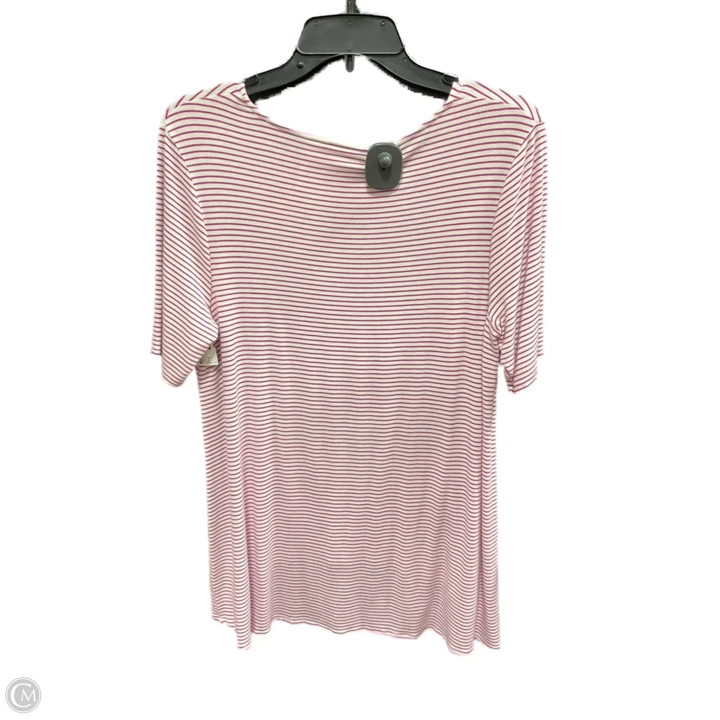Top Short Sleeve By Chicos In Purple & White, Size: M