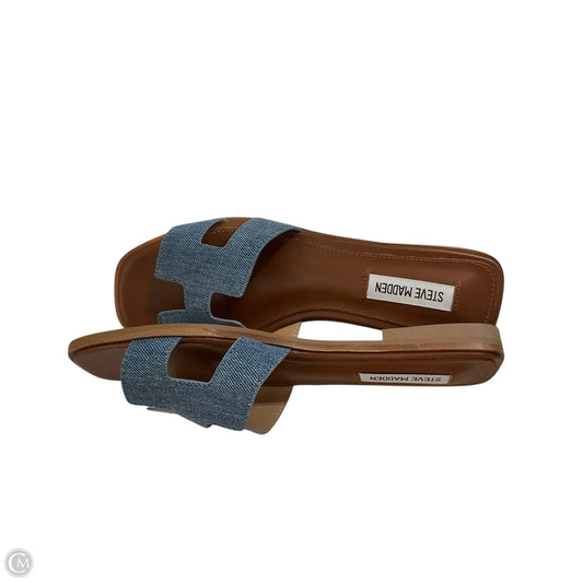 Sandals Flats By Steve Madden In Blue, Size: 8.5