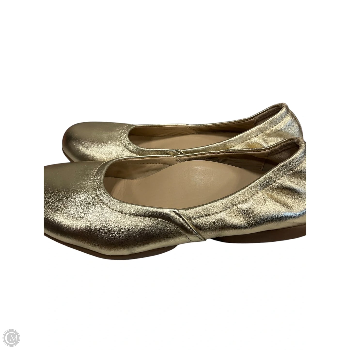 Shoes Flats By Abeo In Gold, Size: 6.5