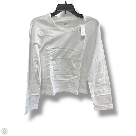 Top Long Sleeve By Gap In White, Size: M