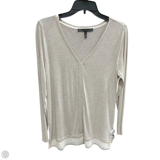 Top Long Sleeve By White House Black Market In Grey & Silver, Size: M