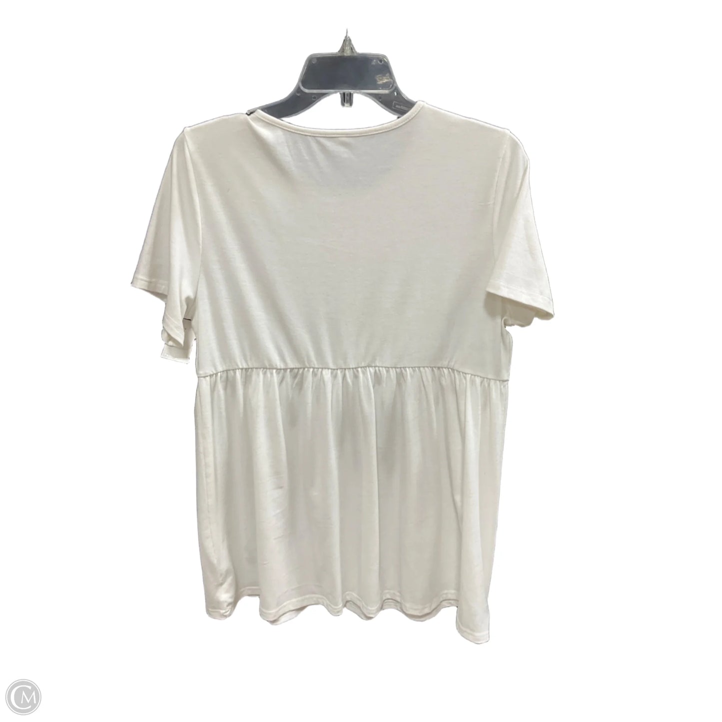 Top Short Sleeve By Clothes Mentor In White, Size: L