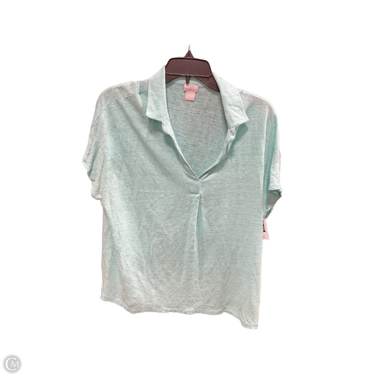 Top Short Sleeve By Chicos In Aqua, Size: L