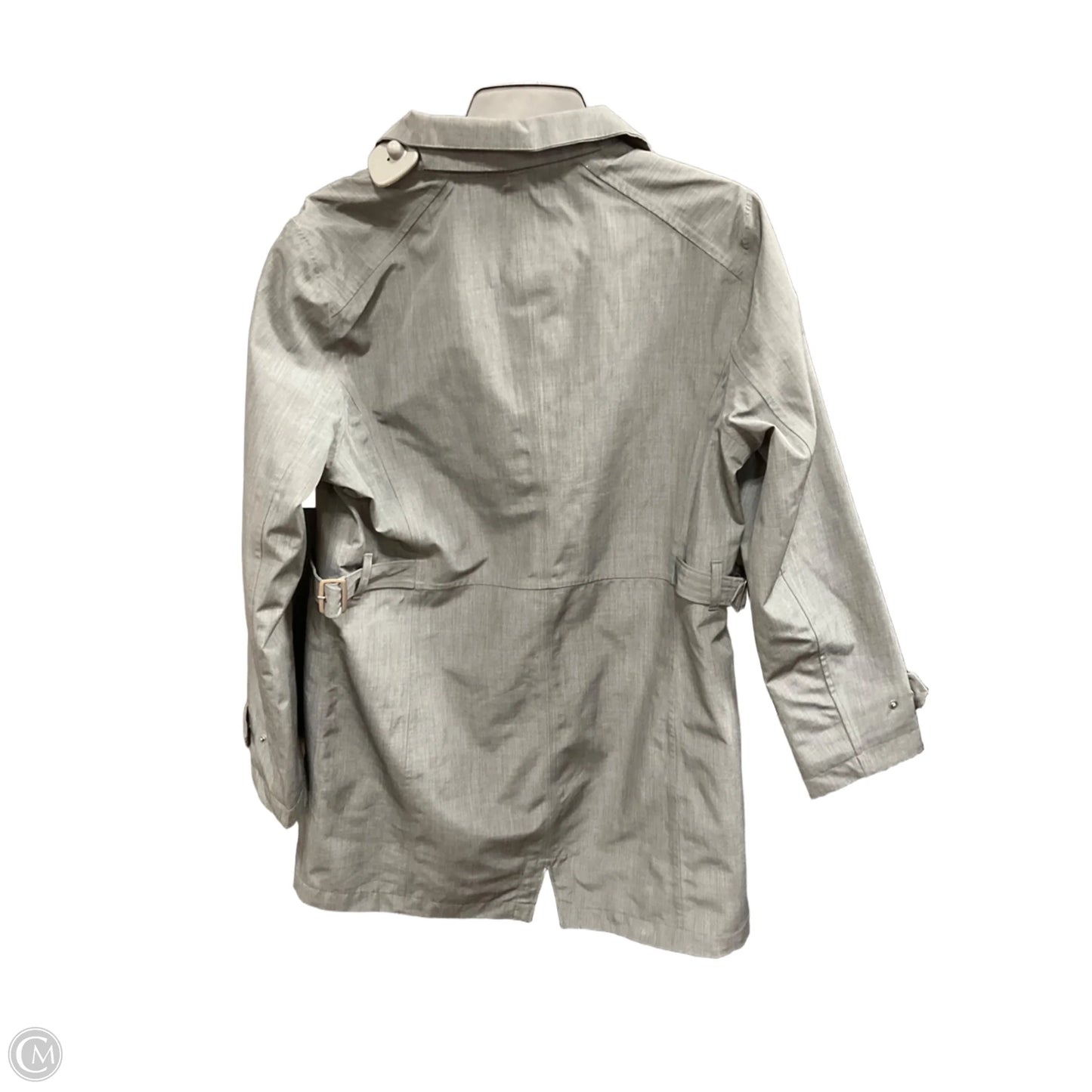 Coat Raincoat By Kirkland In Grey, Size: M
