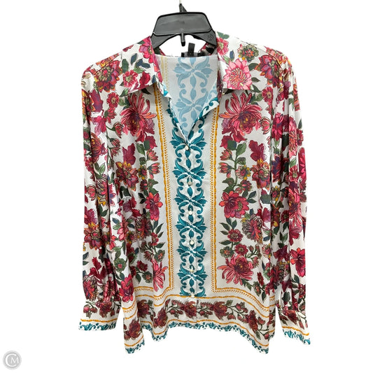 Blouse Long Sleeve By Talbots In Floral Print, Size: 1x