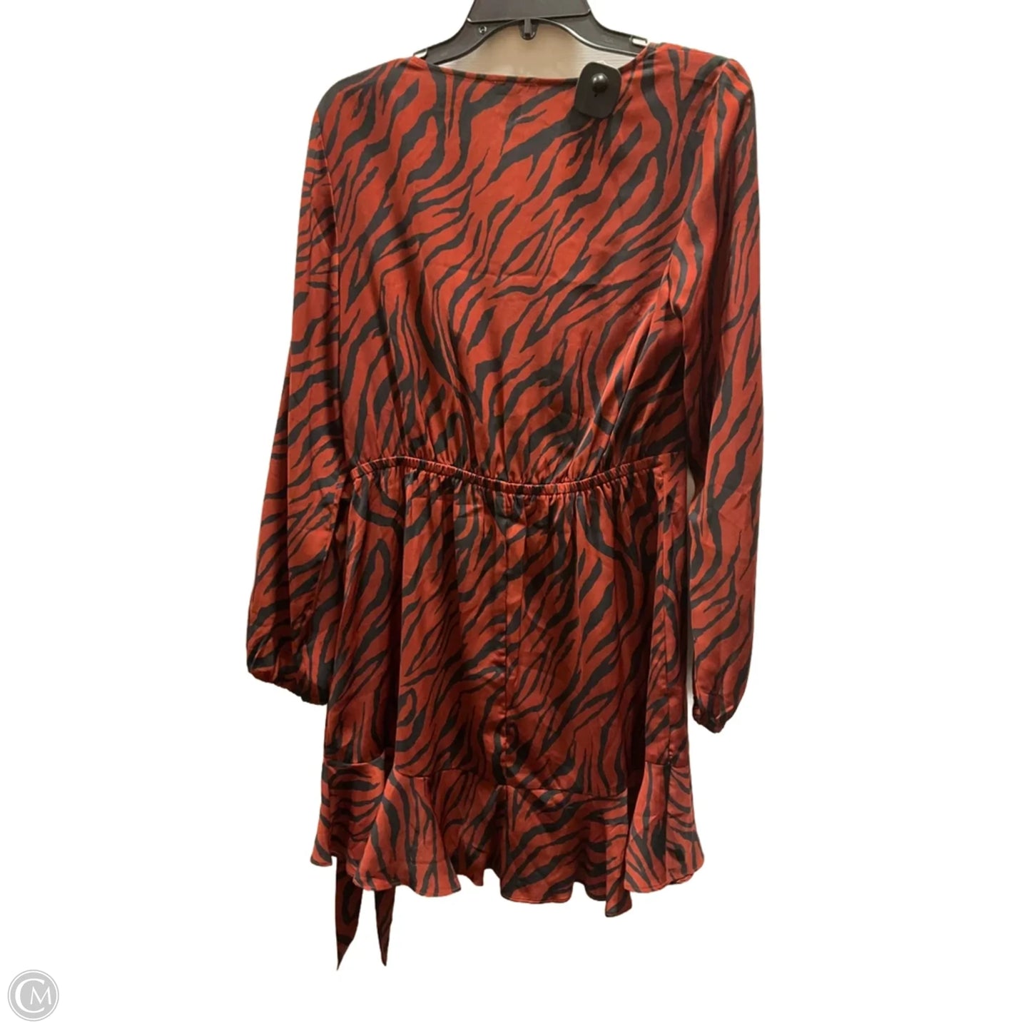 Dress Casual Midi By Express In Black & Orange, Size: M